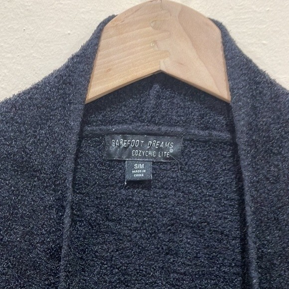 Barefoot Dreams CozyChic Lite Island Wrap Open Cardigan ~ Black - Size - S/M - Picture 6 of 11